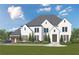 Stunning two-story home with white brick exterior, a three-car garage, and beautifully landscaped lawn at 590 Clubwood Ct, Marietta, GA 30068