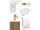 Secondary bathroom with white cabinets, gold fixtures, and cultured marble countertops at 1341 Grannysmith Trce # 45, Brookhaven, GA 30319