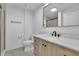 Clean bathroom with a large vanity and shower at 860 Peachtree Ne St # 1617, Atlanta, GA 30308