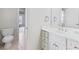 Clean bathroom with a vanity, toilet, and tiled floor at 3352 Forest Vista Dr, Dacula, GA 30019