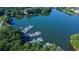 Aerial view of a marina filled with boats at 229 Hunley Ct, Alpharetta, GA 30005