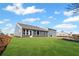 Level backyard highlighting modern home with plenty of windows and professional landscaping at 1002 Rainier Dr, Euharlee, GA 30145