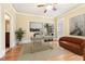 Home office with hardwood floors and built-in shelving at 206 Woodridge Pkwy, Canton, GA 30115
