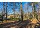 Wooded backyard with tall trees and a partially visible fence at 3485 Tarragon Dr, Decatur, GA 30034