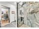 Spa-like shower with marble tile and rainfall shower head at 805 Peachtree St # 515, Atlanta, GA 30308