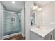 Updated bathroom with walk-in shower and modern vanity at 148 Walker Nw Rd, Cartersville, GA 30121