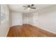 Bedroom with hardwood floors, double closets and ceiling fan at 148 Walker Nw Rd, Cartersville, GA 30121