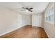 Bedroom with hardwood floors, ceiling fan and double closets at 148 Walker Nw Rd, Cartersville, GA 30121