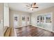 Sunroom features hardwood floors and sliding glass doors at 148 Walker Nw Rd, Cartersville, GA 30121