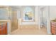 Elegant bathroom with soaking tub, shower, and double vanity at 3356 Renfro St, Marietta, GA 30066