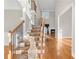 Elegant wooden staircase with wrought-iron railings at 3356 Renfro St, Marietta, GA 30066