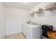 Functional laundry room with washer, dryer, shelving and ample storage at 300 Huntington St, Covington, GA 30016