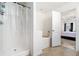 Bathroom with tub shower combo and access to bedroom at 1328 Stone Bay Sw Dr, South Fulton, GA 30331