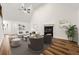Living room with hardwood floors, fireplace and stylish furniture at 2473 Baker Rd, Atlanta, GA 30318