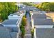 Aerial view of townhome community with tree-lined street at 2188 Niles Pl, Atlanta, GA 30324