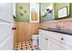 Charming small bathroom with wood paneling and checkered floor at 2188 Niles Pl, Atlanta, GA 30324