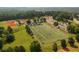 Aerial view of a large sports field with inflatables at 124 Stonehouse Dr, Cumming, GA 30040