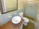 Fresh bathroom with new vanity and fixtures, and clean tiled shower at 2082 Rainbow Dr, Snellville, GA 30039