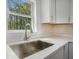 Modern kitchen sink and faucet with white cabinets at 1685 Harbin Sw Rd, Atlanta, GA 30311