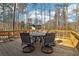 Deck with table and chairs offering wooded views at 2667 Flair Knoll Ne Dr, Atlanta, GA 30345