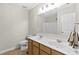 Bathroom with double vanity and a shower/tub combo at 686 Westmoreland Ln, Lawrenceville, GA 30043