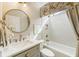 Spa-like bathroom with white herringbone tile and a modern vanity at 4955 Heathcliff Way, Cumming, GA 30041