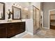 Modern bathroom with a large walk-in shower and glass enclosure at 2741 Prado Ln, Marietta, GA 30066
