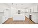 Bright kitchen featuring white cabinets, stainless appliances, and a center island with a white countertop at 7293 Eton Ln, Locust Grove, GA 30248