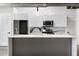 Modern kitchen with island and stainless steel appliances at 505 Whitehall Sw St # 101, Atlanta, GA 30303