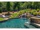 Relaxing pool area with waterfall and stonework at 201 Edwards Brook Ct, Canton, GA 30115