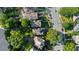 High-angle view of a home and surrounding neighborhood at 34 Peachtree Ne Cir, Atlanta, GA 30309