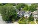 Aerial view of a charming house on a tree-lined street at 34 Peachtree Ne Cir, Atlanta, GA 30309