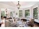 Living room with bay windows and fireplace at 34 Peachtree Ne Cir, Atlanta, GA 30309