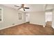 Bright living room with hardwood floors and ceiling fan at 4071 Williamsburg Dr, Atlanta, GA 30337