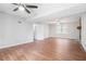 Spacious living room with hardwood floors and a fireplace at 2649 Porter Dr, Lawrenceville, GA 30044