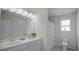 Clean bathroom with double vanity and shower/tub combo at 4745 Billow Sw Way, Mableton, GA 30126