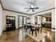 Basement dining area with table and chairs near kitchen and access to patio at 1891 Prospect Church Rd, Lawrenceville, GA 30043