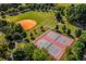 Aerial view showing tennis courts and a baseball field at 105 Georgia Se Ave # 1, Atlanta, GA 30312