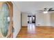 Hardwood floor living room with view of kitchen at 1094 Plantation Ct, Villa Rica, GA 30180