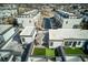 Aerial view of the luxurious roof top patios with lush green turf grass at 4382 Benfield Se Way, Smyrna, GA 30080