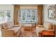 Sitting room with two armchairs, ottoman and large windows at , Atlanta, GA 30327