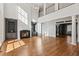 High ceiling great room with hardwood floors and fireplace at 115 N Devereux Nw Ct, Atlanta, GA 30327