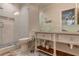 Spa-like bathroom with a glass shower and vessel sinks at 2972 Lookout Ne Pl, Atlanta, GA 30305