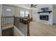 Loft view of living room with fireplace below at 912 Northridge Nw Dr, Conyers, GA 30012