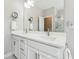 Double vanity bathroom with modern fixtures and quartz countertop at 505 Stagecoach Bnd, Smyrna, GA 30080