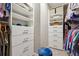 Spacious walk-in closet with custom shelving and drawers at 505 Stagecoach Bnd, Smyrna, GA 30080