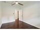 Spacious bedroom with hardwood floors and access to bathroom at 2256 Barge Sw Rd, Atlanta, GA 30331