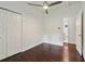 Light bedroom with hardwood floors and access to bathroom at 2256 Barge Sw Rd, Atlanta, GA 30331