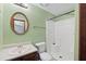 Clean bathroom with a shower/tub combo and vanity at 285 Independence Dr, Jonesboro, GA 30238