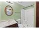 Bathroom with a shower and a vanity with a sink at 285 Independence Dr, Jonesboro, GA 30238